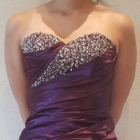 Purple Mermaid Prom Dress - Picture 3 of 4